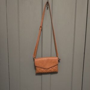 Classic Quilted Crossbody Bag in Tan